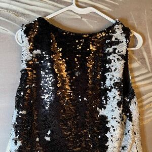 Lucy Paris Black and Silver Sequin Blouse - multifacetic elegant and glamorous'